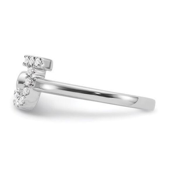 14K White Gold Lab Grown Diamond SI1/SI2, G H I, Initial J Adjustable Ring - Picture 3 of 6